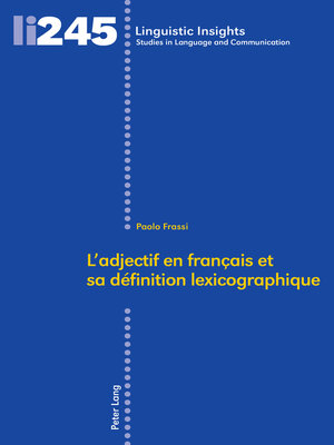 cover image of L'adjectif en français et sa définition lexicographique